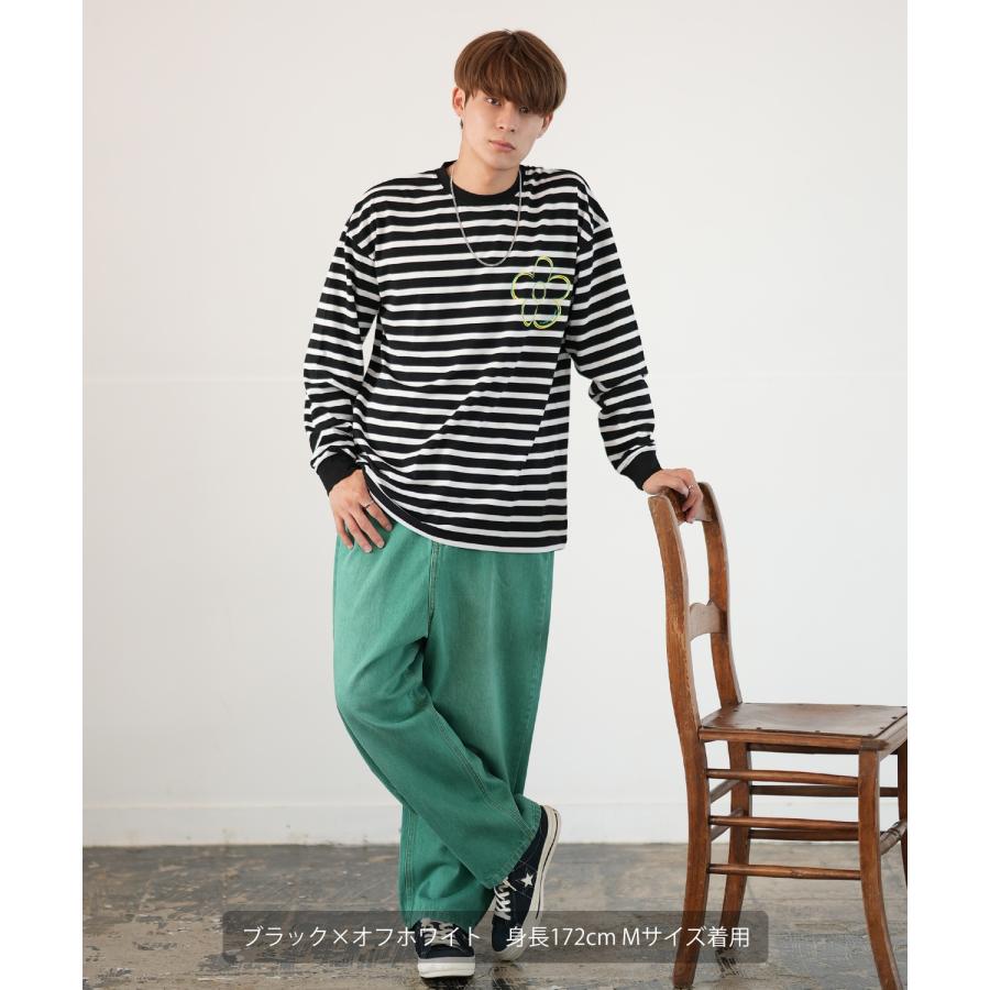 長袖Tシャツ メンズ  SIDEWAY STANCE サイドウェイスタンス オリジナルプリント フラワー ロンT ボーダーTシャツ カットソー  スケーター | improves | 08