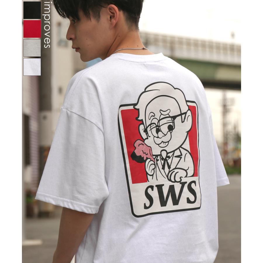 半袖Tシャツ メンズ SIDEWAY STANCE サイドウェイスタンス オリジナルプリント フライドチキン グラフィック カットソー アメカジ スケーター ストリート | improves