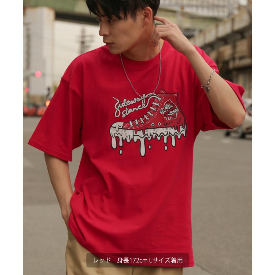 半袖Tシャツ メンズ SIDEWAY STANCE サイドウェイスタンス オリジナルプリント ハイカットスニーカー グラフィック カットソー アメカジ スケーター ストリート | improves | 15