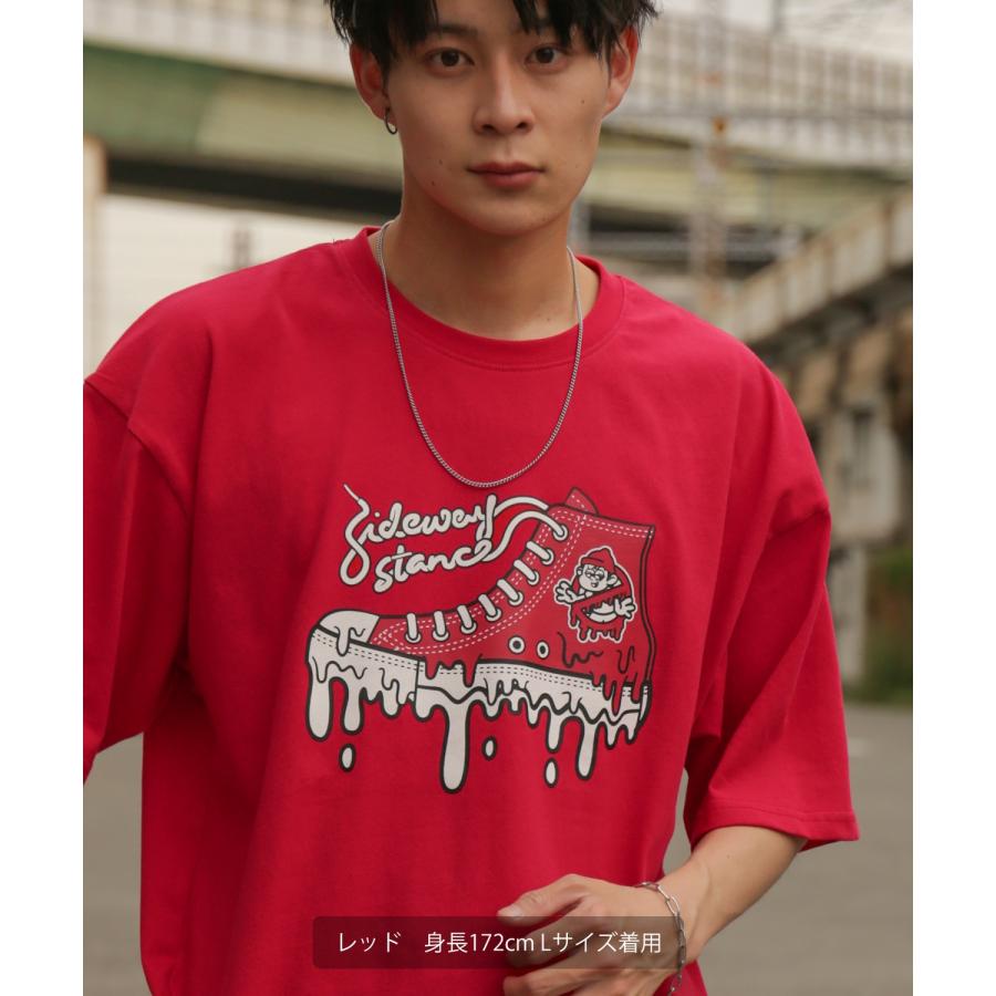 半袖Tシャツ メンズ SIDEWAY STANCE サイドウェイスタンス オリジナルプリント ハイカットスニーカー グラフィック カットソー アメカジ スケーター ストリート | improves | 18