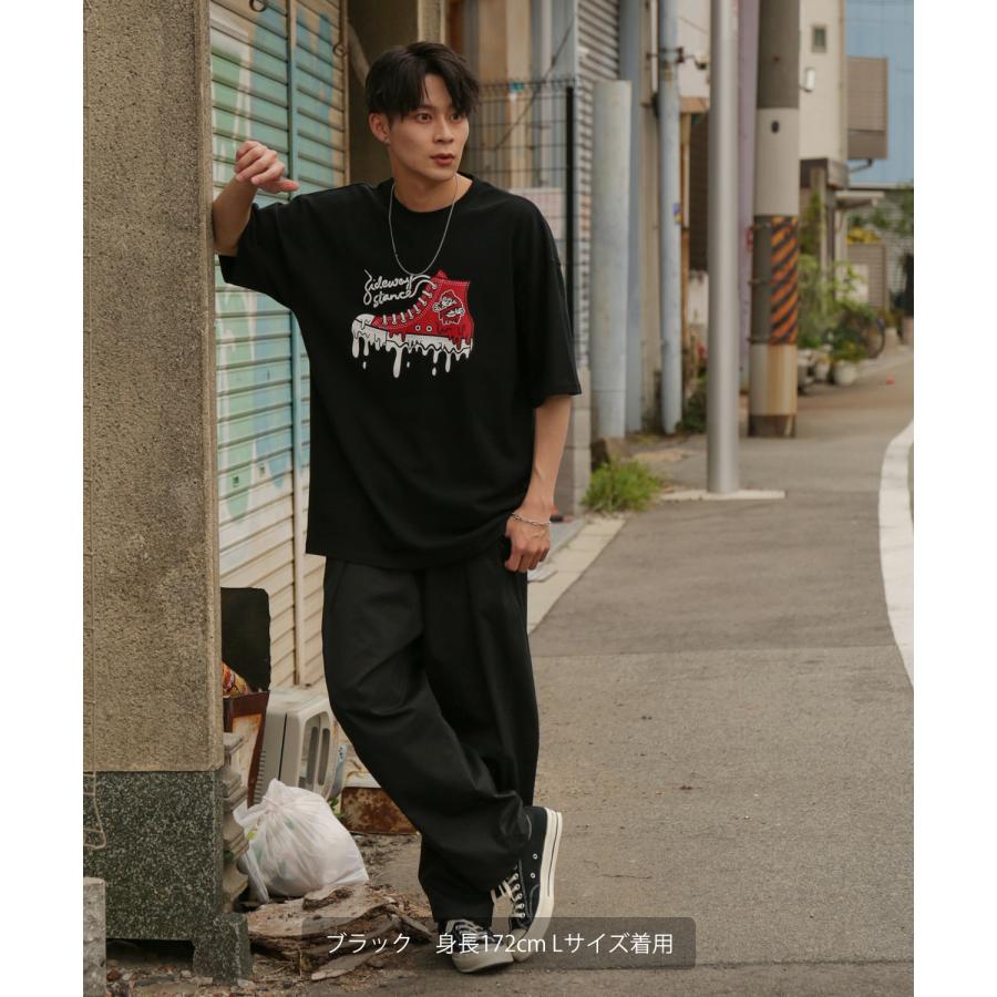 半袖Tシャツ メンズ SIDEWAY STANCE サイドウェイスタンス オリジナルプリント ハイカットスニーカー グラフィック カットソー アメカジ スケーター ストリート | improves | 07