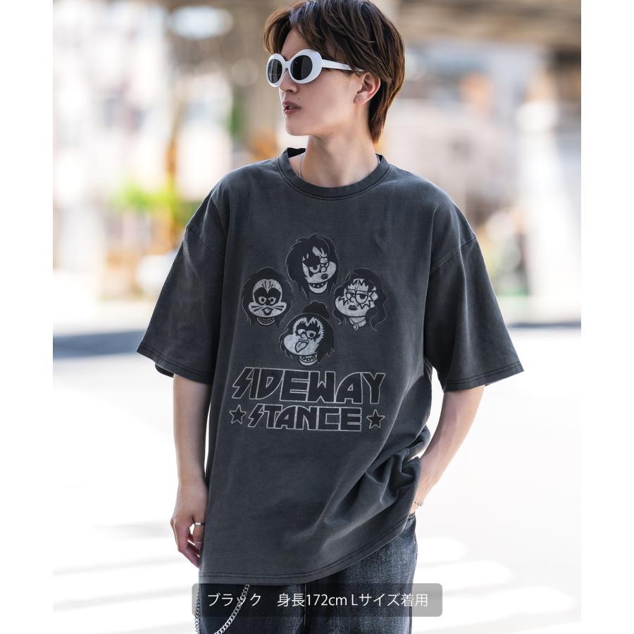 半袖Tシャツ メンズ SIDEWAY STANCE サイドウェイスタンス プリント ピグメント ロックバンド カットソー アメカジ スケーター ストリート 古着MIX | improves | 04