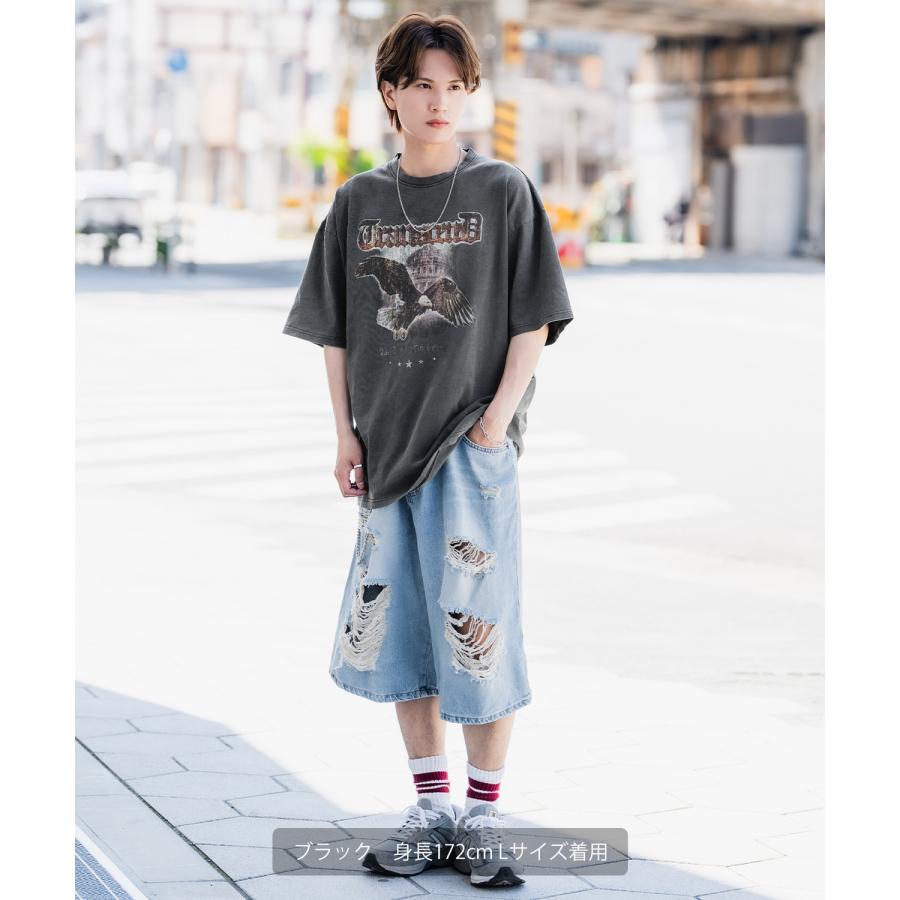 半袖Tシャツ メンズ SIDEWAY STANCE サイドウェイスタンス プリント ピグメント イーグル カットソー アメカジ スケーター ストリート 古着MIX | improves | 06