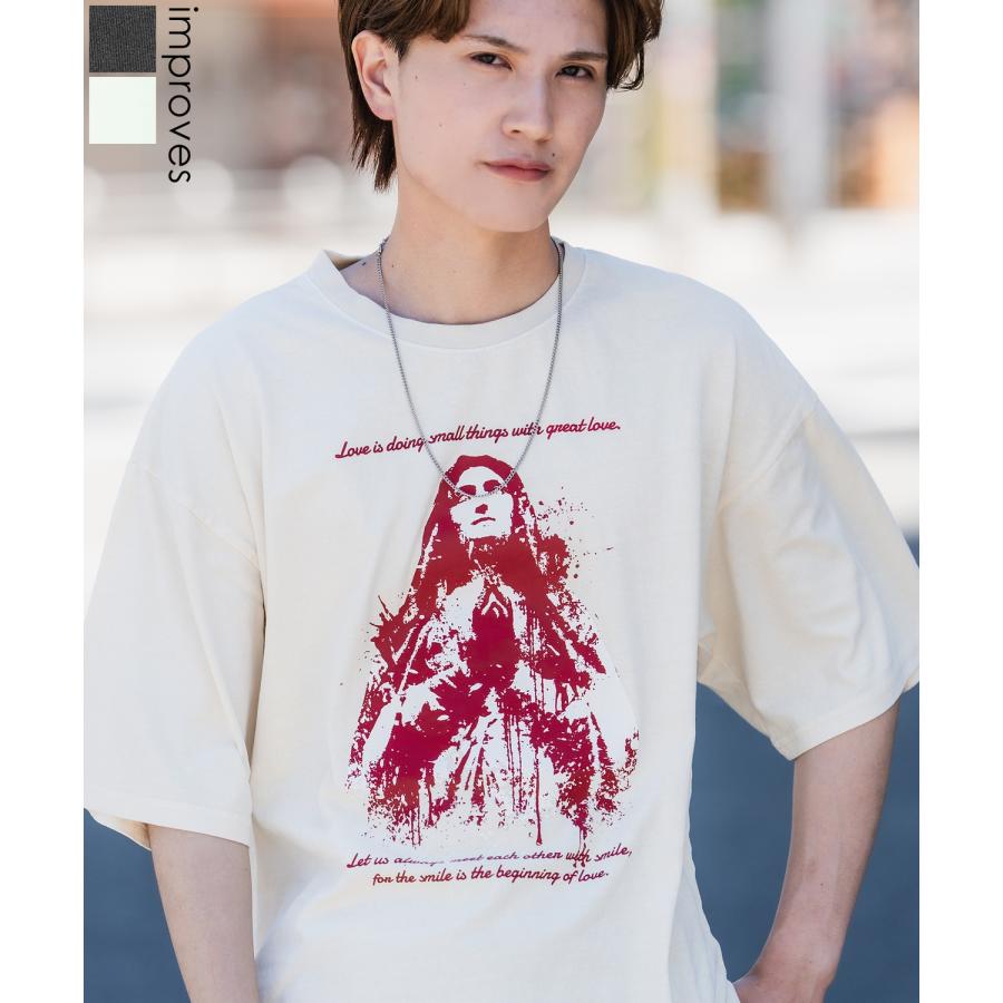 半袖Tシャツ メンズ SIDEWAY STANCE サイドウェイスタンス プリント ピグメント マリア カットソー アメカジ スケーター ストリート 古着MIX | improves