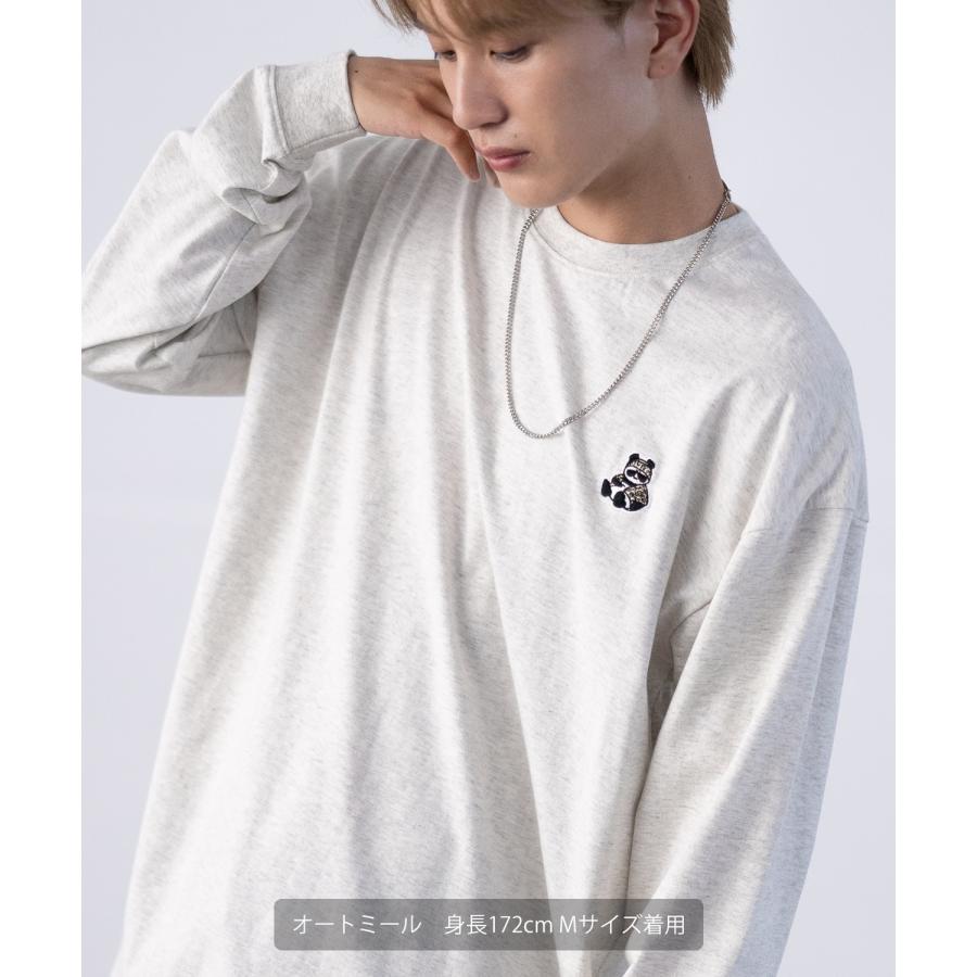 長袖Tシャツ メンズ SIDEWAY STANCE サイドウェイスタンス オリジナル ワンポイント 刺しゅう ロンT カットソー ダウナーパンダ スケーター | improves | 16