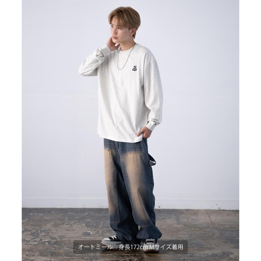 長袖Tシャツ メンズ SIDEWAY STANCE サイドウェイスタンス オリジナル ワンポイント 刺しゅう ロンT カットソー ダウナーパンダ スケーター | improves | 19