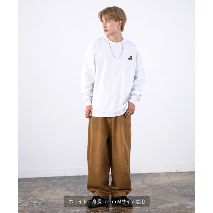 長袖Tシャツ メンズ SIDEWAY STANCE サイドウェイスタンス オリジナル ワンポイント 刺しゅう ロンT カットソー ダウナーパンダ スケーター | improves | 11