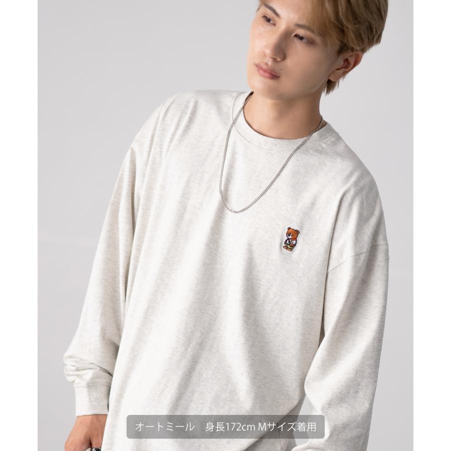 長袖Tシャツ メンズ SIDEWAY STANCE サイドウェイスタンス オリジナル ワンポイント 刺しゅう ロンT カットソー ダウナーベア スケーター | improves | 16
