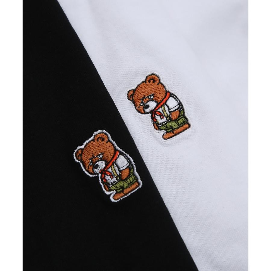 長袖Tシャツ メンズ SIDEWAY STANCE サイドウェイスタンス オリジナル ワンポイント 刺しゅう ロンT カットソー ダウナーベア スケーター | improves | 20