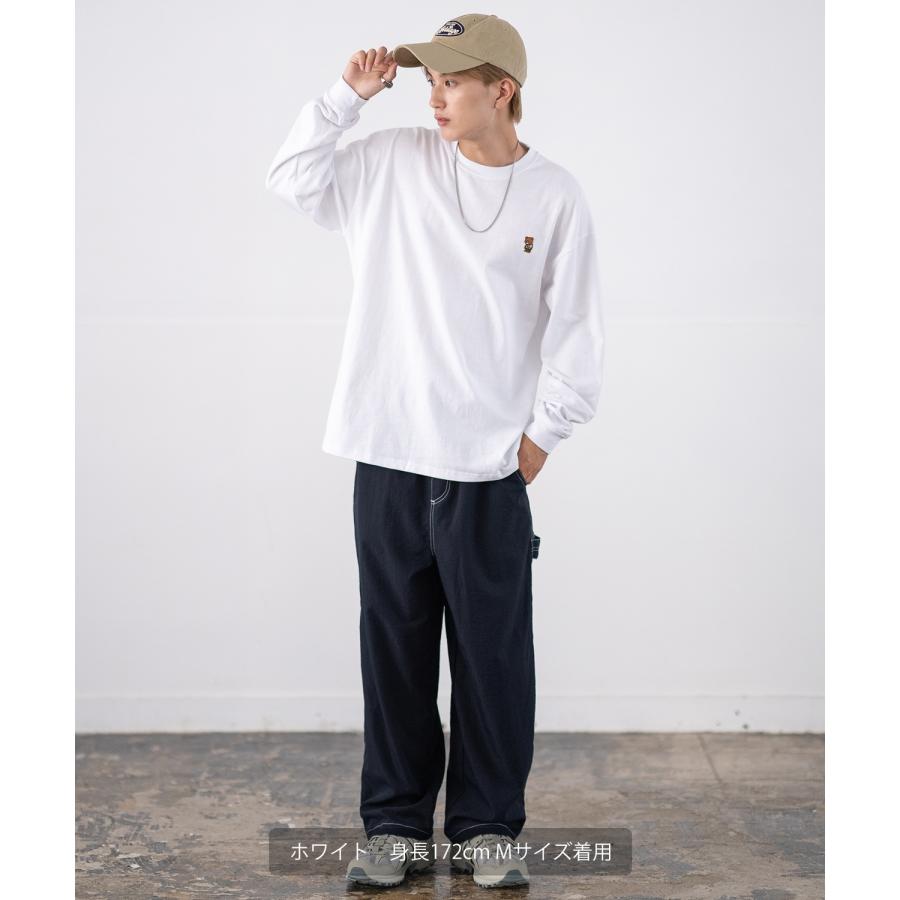 長袖Tシャツ メンズ SIDEWAY STANCE サイドウェイスタンス オリジナル ワンポイント 刺しゅう ロンT カットソー ダウナーベア スケーター | improves | 07