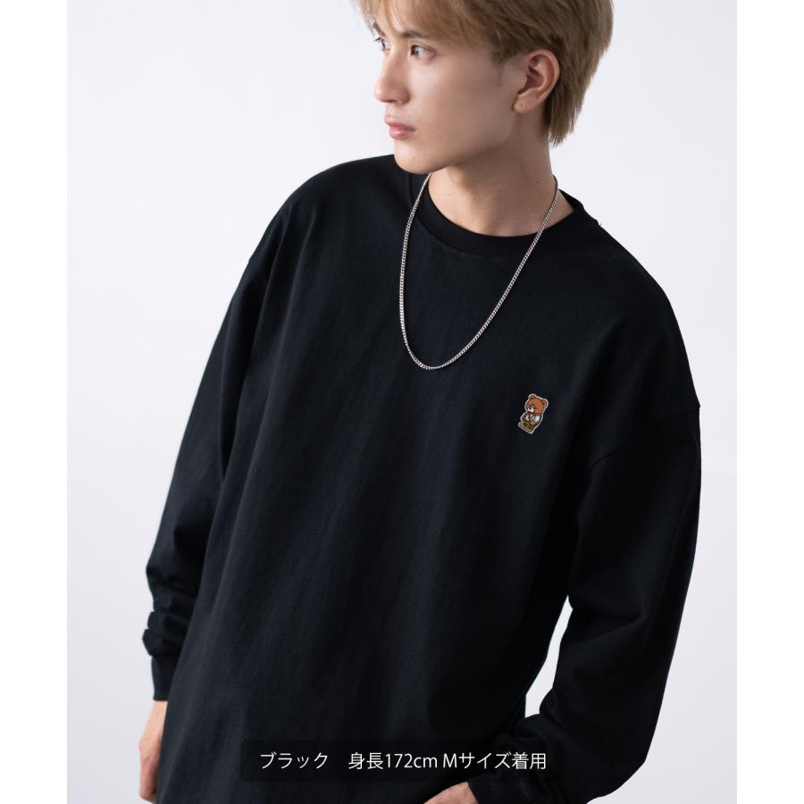 長袖Tシャツ メンズ SIDEWAY STANCE サイドウェイスタンス オリジナル ワンポイント 刺しゅう ロンT カットソー ダウナーベア スケーター | improves | 08