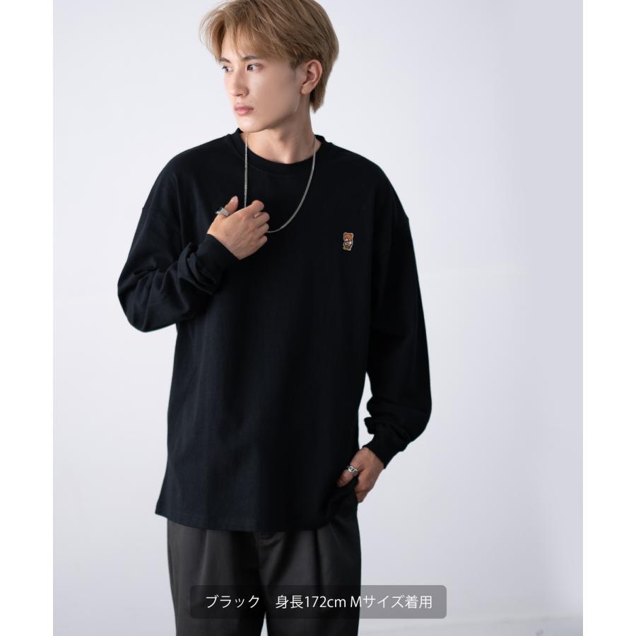 長袖Tシャツ メンズ SIDEWAY STANCE サイドウェイスタンス オリジナル ワンポイント 刺しゅう ロンT カットソー ダウナーベア スケーター | improves | 09