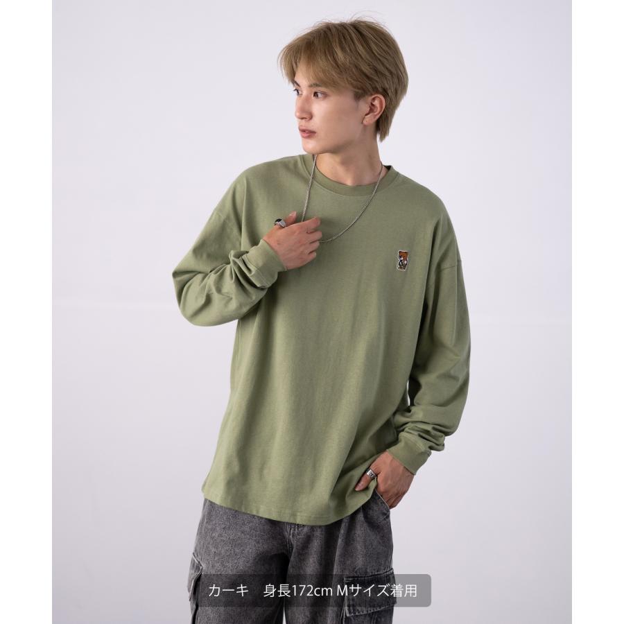 長袖Tシャツ メンズ SIDEWAY STANCE サイドウェイスタンス オリジナル ワンポイント 刺しゅう ロンT カットソー ダウナーベア スケーター | improves | 13