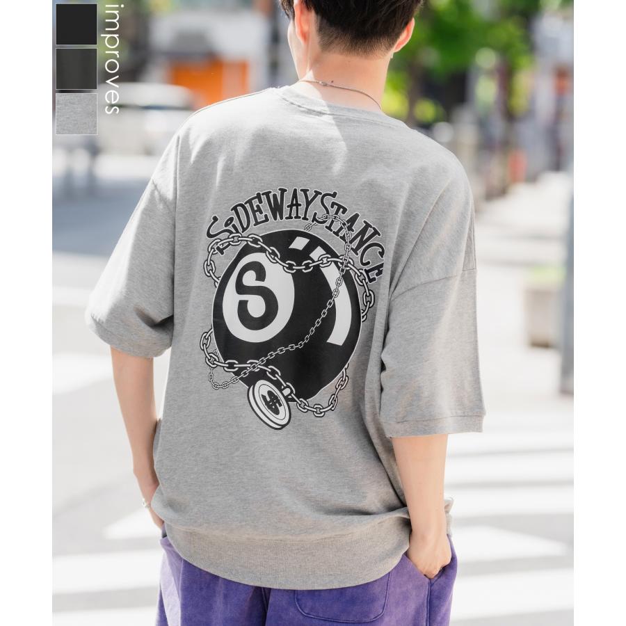 半袖トレーナーシャツ メンズ SIDEWAY STANCE サイドウェイスタンス オリジナルプリント Sボール グラフィック スウェット 大きめ アメカジ スケーター | improves