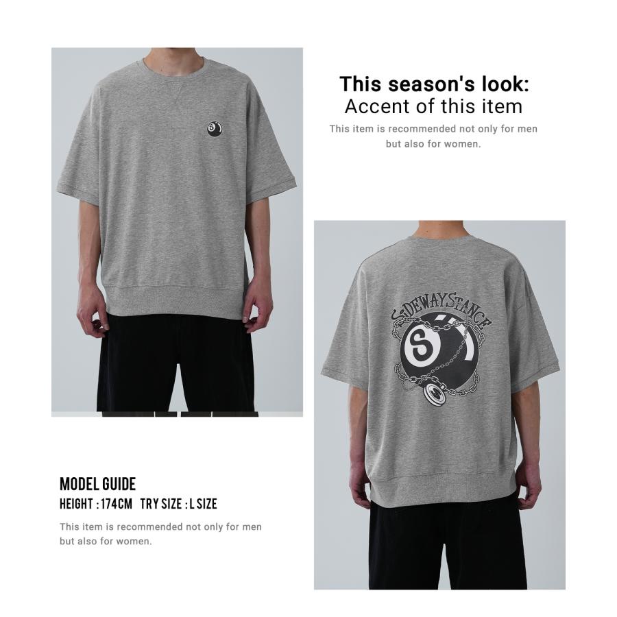 半袖トレーナーシャツ メンズ SIDEWAY STANCE サイドウェイスタンス オリジナルプリント Sボール グラフィック スウェット 大きめ アメカジ スケーター | improves | 17