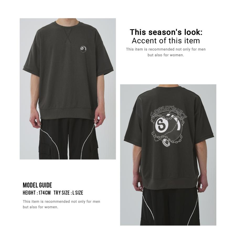 半袖トレーナーシャツ メンズ SIDEWAY STANCE サイドウェイスタンス オリジナルプリント Sボール グラフィック スウェット 大きめ アメカジ スケーター | improves | 18