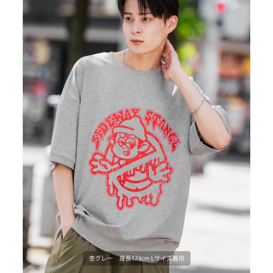 半袖トレーナーシャツ メンズ SIDEWAY STANCE サイドウェイスタンス オリジナルプリント カスレノーウェイ グラフィック スウェット 大きめ アメカジ スケーター | improves | 07