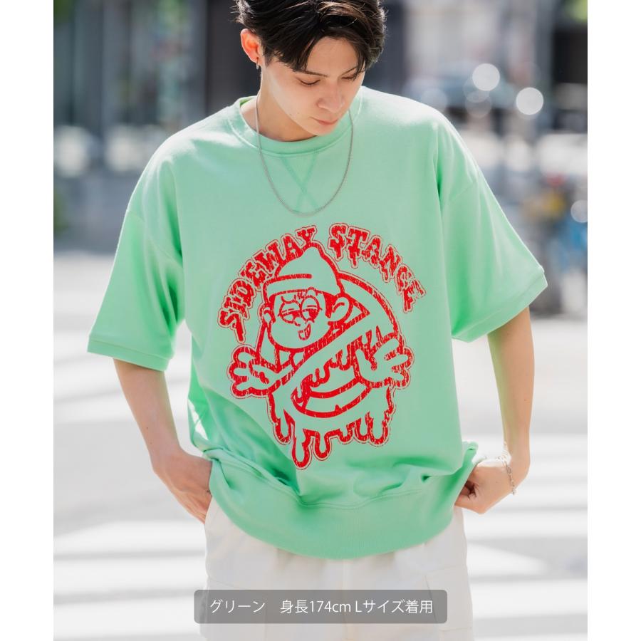 半袖トレーナーシャツ メンズ SIDEWAY STANCE サイドウェイスタンス オリジナルプリント カスレノーウェイ グラフィック スウェット 大きめ アメカジ スケーター | improves | 10