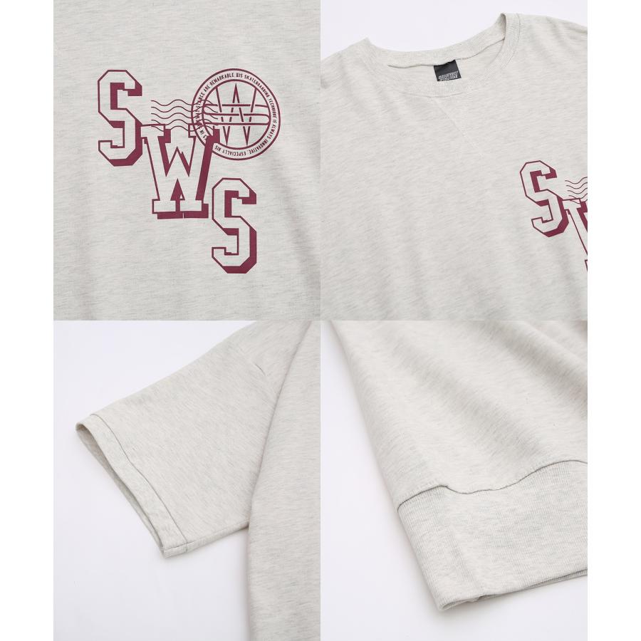 半袖トレーナーシャツ メンズ SIDEWAY STANCE サイドウェイスタンス オリジナルプリント カレッジロゴ グラフィック スウェット 大きめ アメカジ スケーター | improves | 21