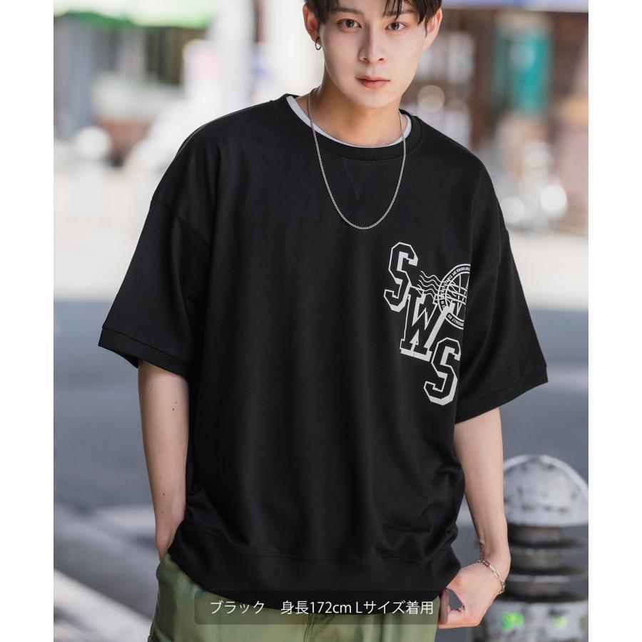 半袖トレーナーシャツ メンズ SIDEWAY STANCE サイドウェイスタンス オリジナルプリント カレッジロゴ グラフィック スウェット 大きめ アメカジ スケーター | improves | 04
