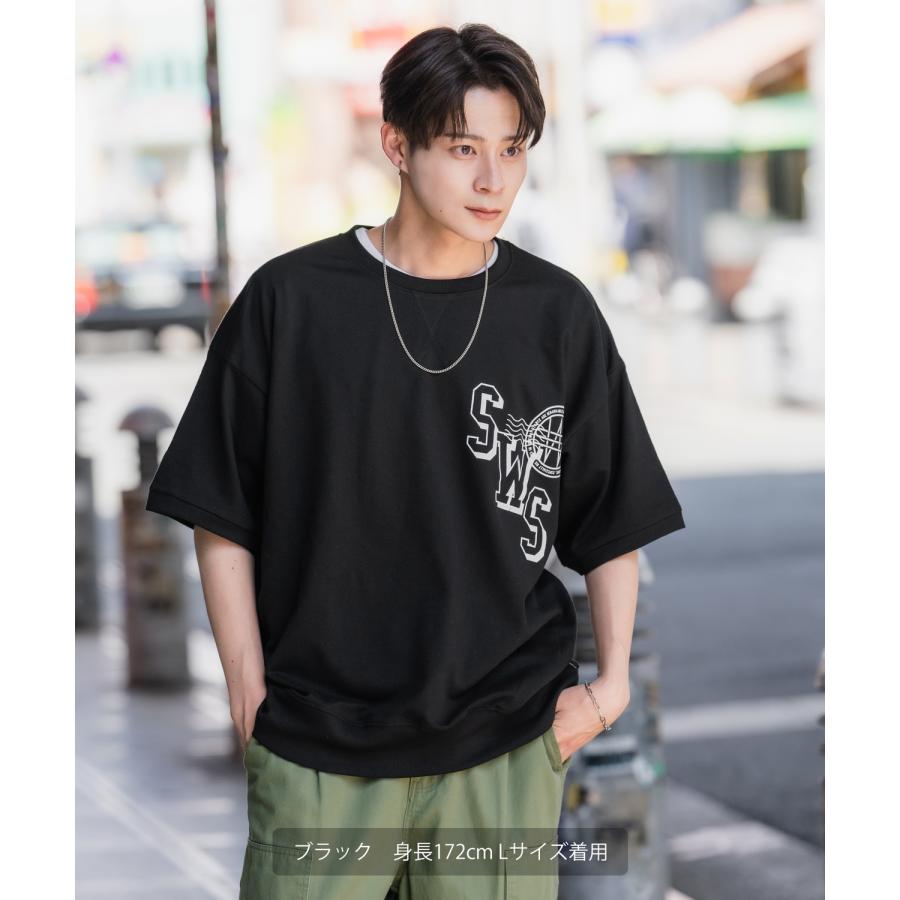 半袖トレーナーシャツ メンズ SIDEWAY STANCE サイドウェイスタンス オリジナルプリント カレッジロゴ グラフィック スウェット 大きめ アメカジ スケーター | improves | 05