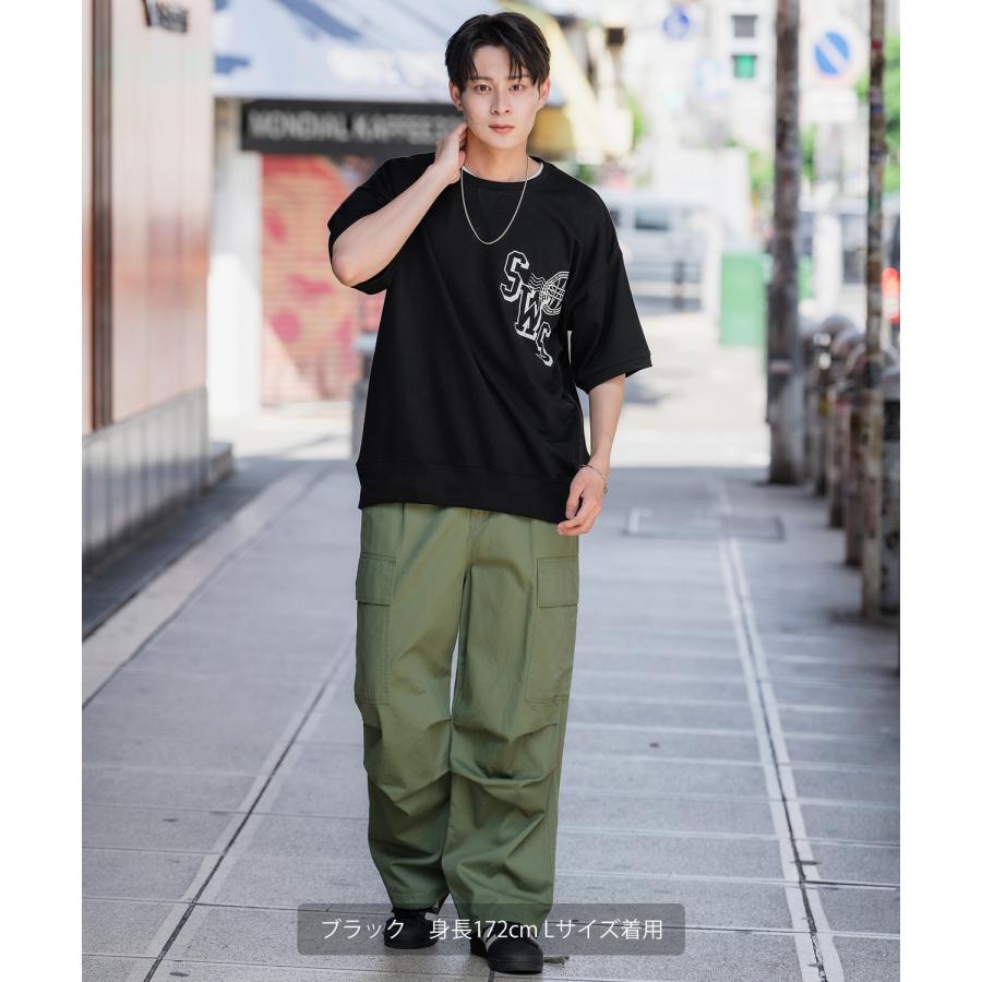 半袖トレーナーシャツ メンズ SIDEWAY STANCE サイドウェイスタンス オリジナルプリント カレッジロゴ グラフィック スウェット 大きめ アメカジ スケーター | improves | 07