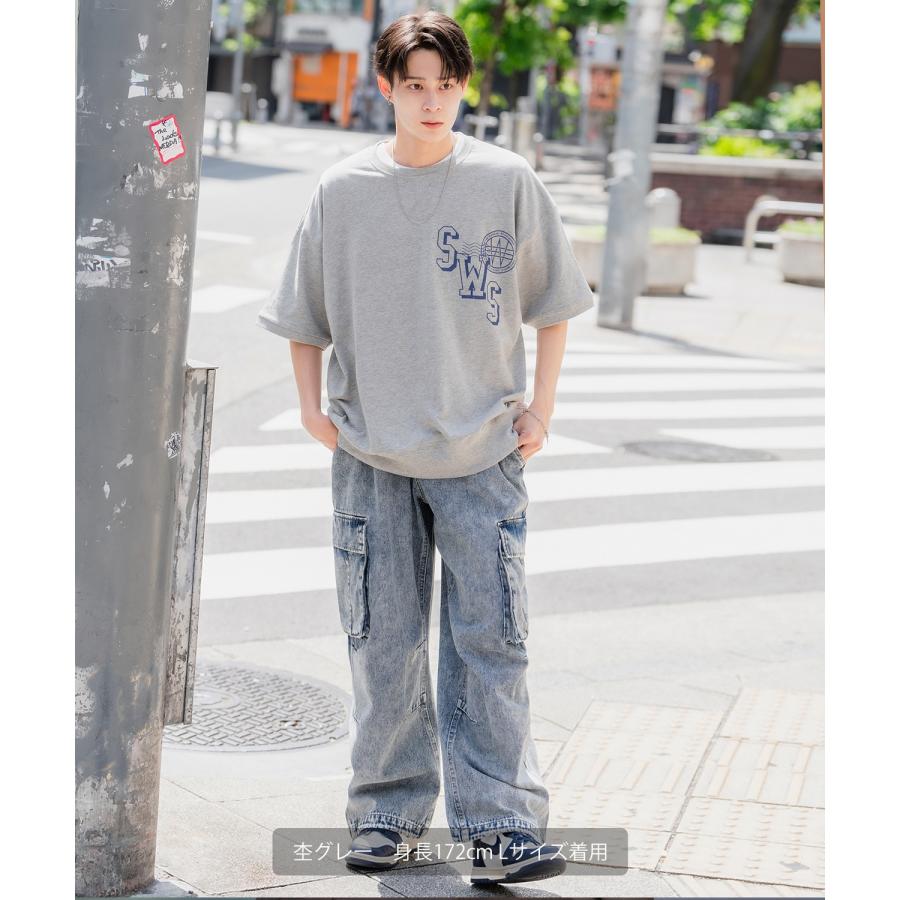 半袖トレーナーシャツ メンズ SIDEWAY STANCE サイドウェイスタンス オリジナルプリント カレッジロゴ グラフィック スウェット 大きめ アメカジ スケーター | improves | 11