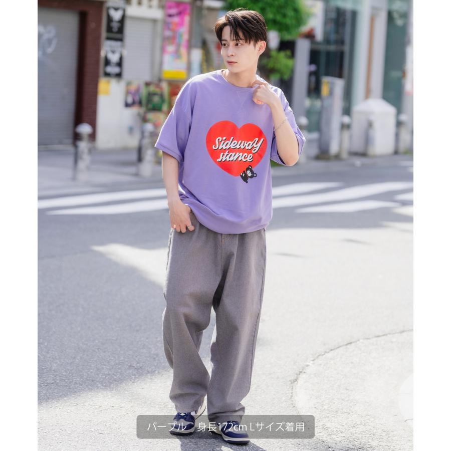 半袖トレーナーシャツ メンズ SIDEWAY STANCE サイドウェイスタンス オリジナルプリント ハートベア グラフィック スウェット 大きめ アメカジ スケーター | improves | 14