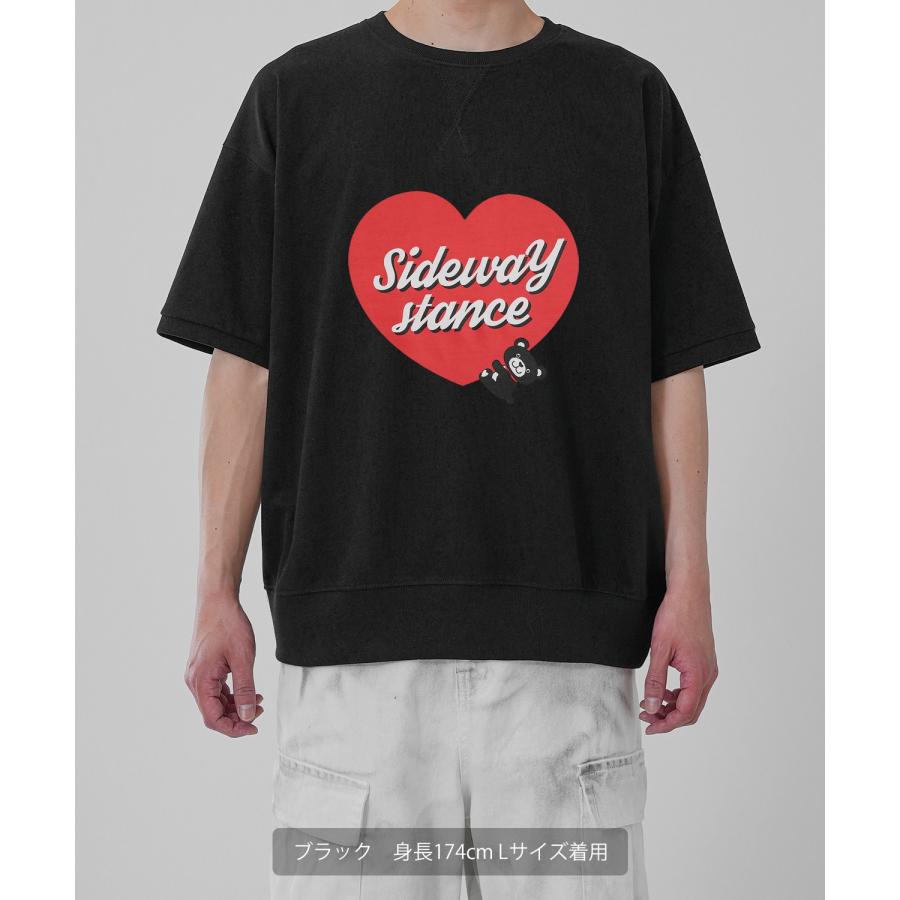 半袖トレーナーシャツ メンズ SIDEWAY STANCE サイドウェイスタンス オリジナルプリント ハートベア グラフィック スウェット 大きめ アメカジ スケーター | improves | 15