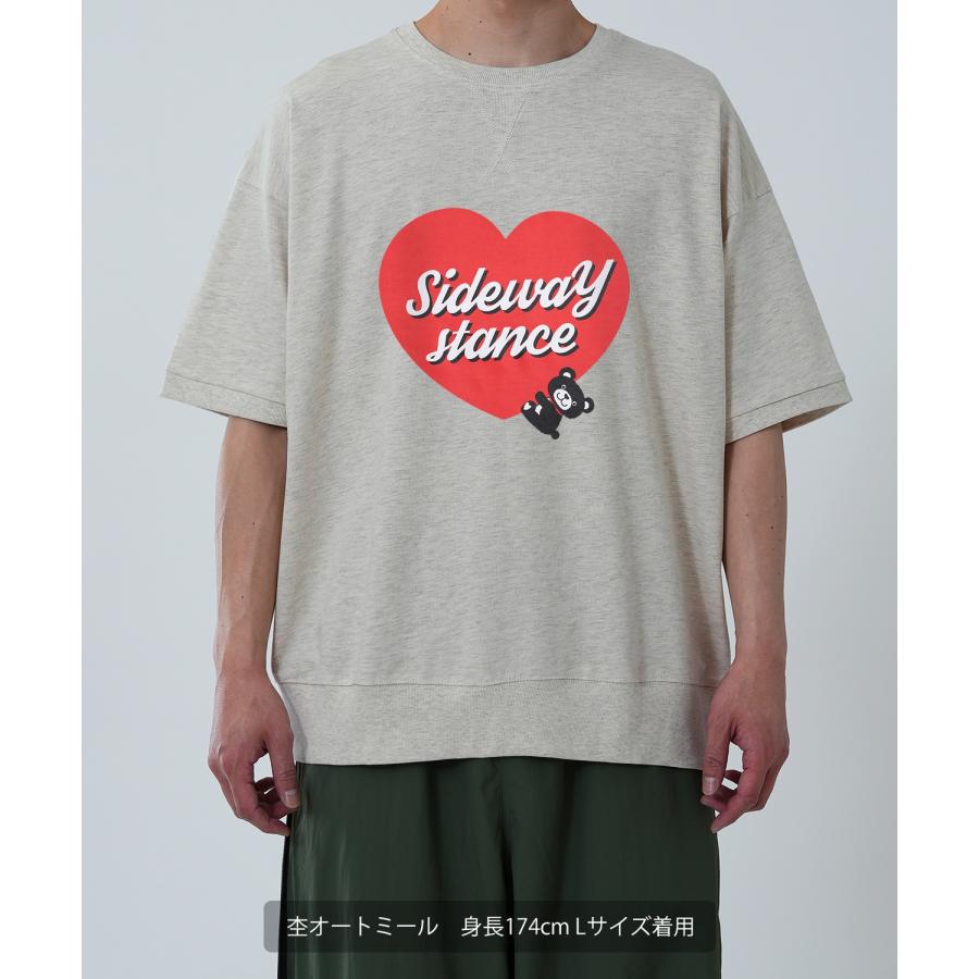 半袖トレーナーシャツ メンズ SIDEWAY STANCE サイドウェイスタンス オリジナルプリント ハートベア グラフィック スウェット 大きめ アメカジ スケーター | improves | 17