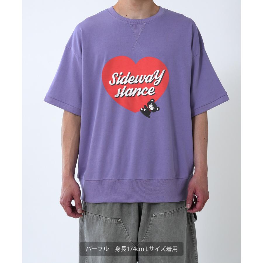 半袖トレーナーシャツ メンズ SIDEWAY STANCE サイドウェイスタンス オリジナルプリント ハートベア グラフィック スウェット 大きめ アメカジ スケーター | improves | 19