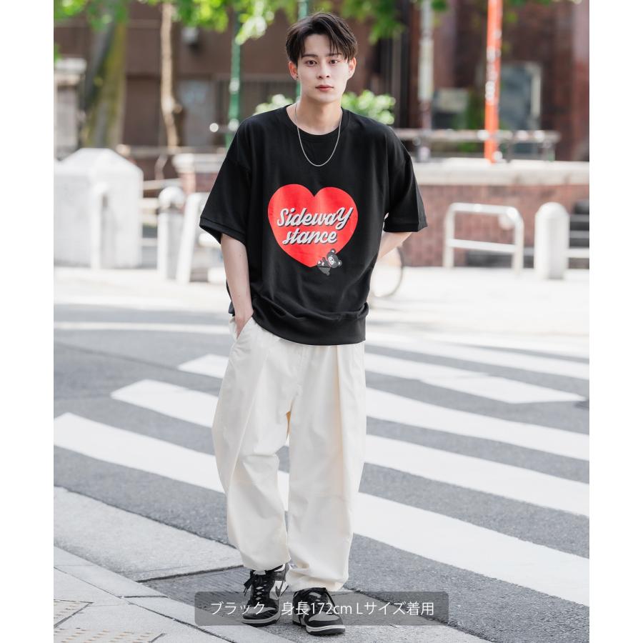 半袖トレーナーシャツ メンズ SIDEWAY STANCE サイドウェイスタンス オリジナルプリント ハートベア グラフィック スウェット 大きめ アメカジ スケーター | improves | 06