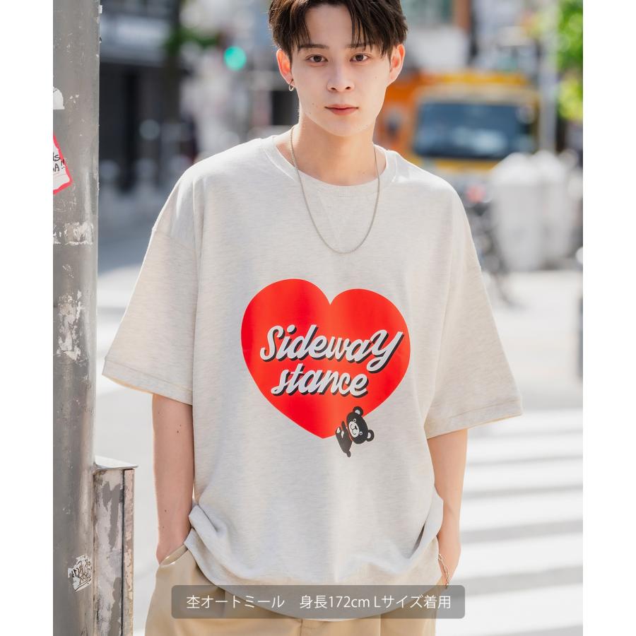 半袖トレーナーシャツ メンズ SIDEWAY STANCE サイドウェイスタンス オリジナルプリント ハートベア グラフィック スウェット 大きめ アメカジ スケーター | improves | 07