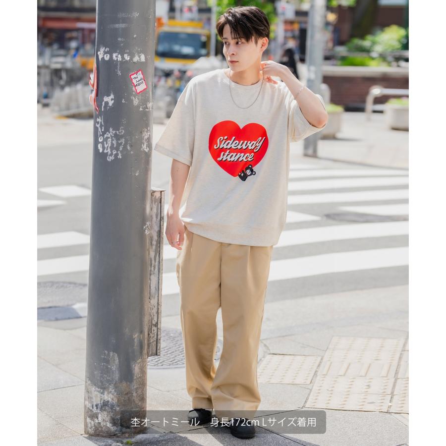 半袖トレーナーシャツ メンズ SIDEWAY STANCE サイドウェイスタンス オリジナルプリント ハートベア グラフィック スウェット 大きめ アメカジ スケーター | improves | 10