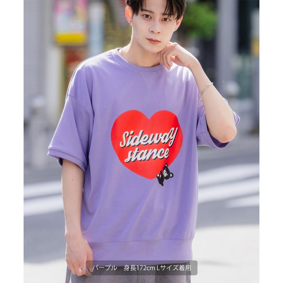 半袖トレーナーシャツ メンズ SIDEWAY STANCE サイドウェイスタンス オリジナルプリント ハートベア グラフィック スウェット 大きめ アメカジ スケーター | improves | 11