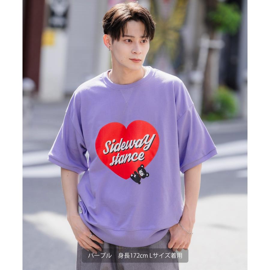 半袖トレーナーシャツ メンズ SIDEWAY STANCE サイドウェイスタンス オリジナルプリント ハートベア グラフィック スウェット 大きめ アメカジ スケーター | improves | 12