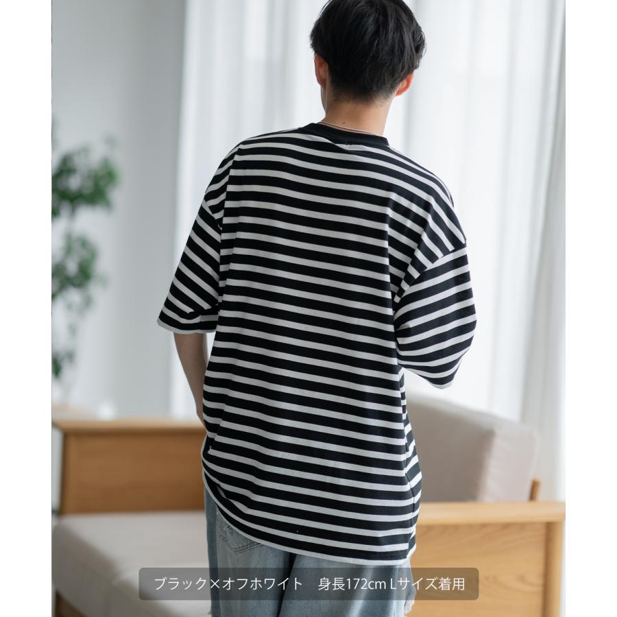半袖Tシャツ メンズ SIDEWAY STANCE サイドウェイスタンス オリジナル ワンポイント 刺しゅう ボーダーTシャツ カットソー スケーター | improves | 04