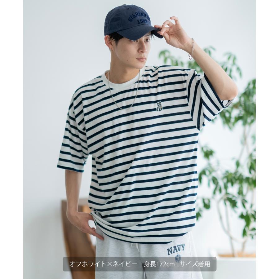 半袖Tシャツ メンズ SIDEWAY STANCE サイドウェイスタンス オリジナル ワンポイント 刺しゅう ボーダーTシャツ カットソー スケーター | improves | 07