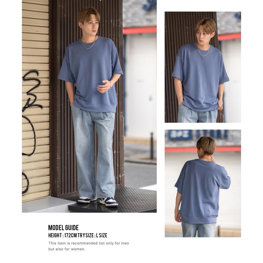 半袖トレーナーシャツ メンズ SIDEWAY STANCE サイドウェイスタンス 無地 Vガゼット スウェット 大きめ アメカジ カジュアル スケーター ストリート | improves | 21