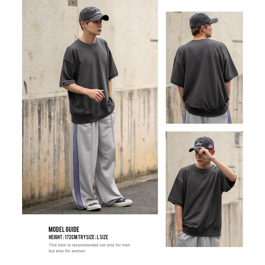 半袖トレーナーシャツ メンズ SIDEWAY STANCE サイドウェイスタンス 無地 Vガゼット スウェット 大きめ アメカジ カジュアル スケーター ストリート | improves | 11