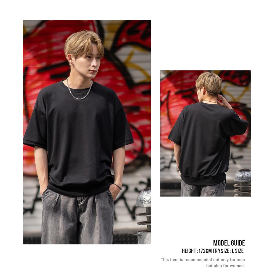 半袖トレーナーシャツ メンズ SIDEWAY STANCE サイドウェイスタンス 無地 Vガゼット スウェット 大きめ アメカジ カジュアル スケーター ストリート | improves | 16