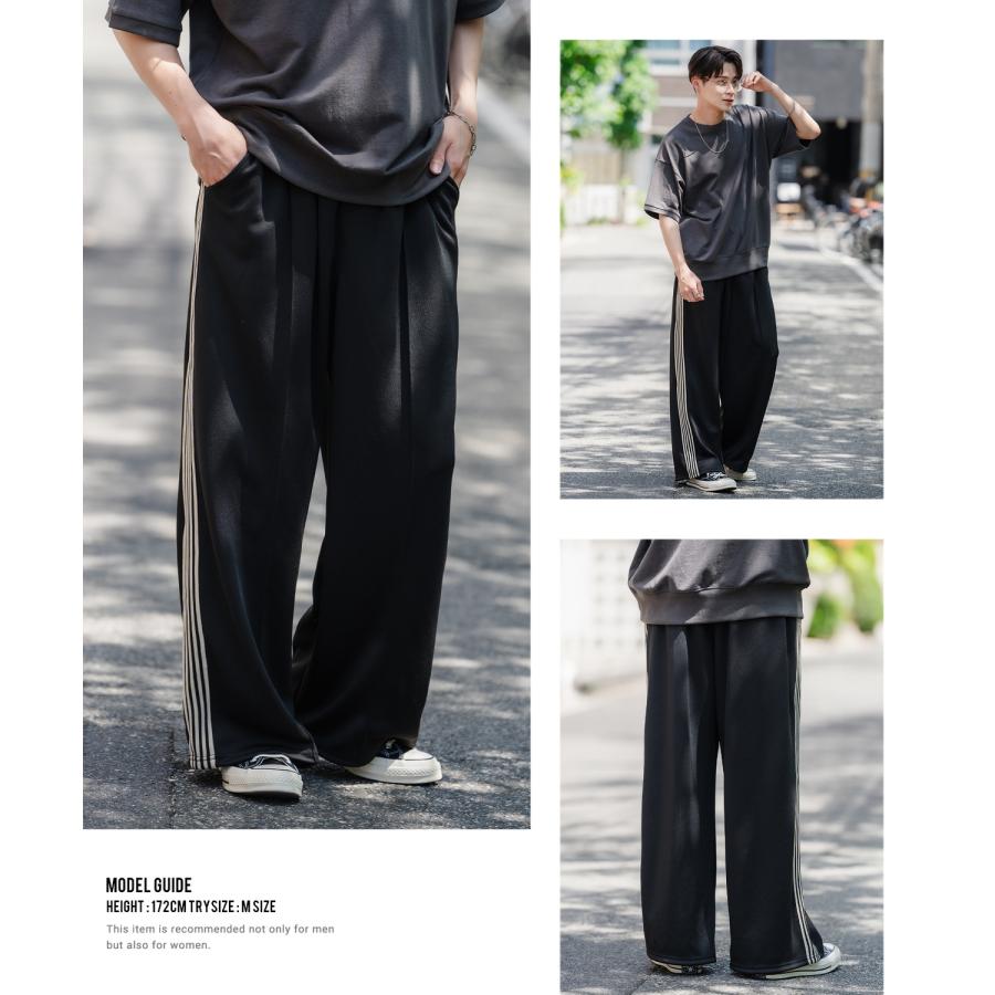 トラックパンツ メンズ SIDEWAY STANCE サイドウェイスタンス ワイド ライン ジャージ イージーパンツ トレーニングパンツ ストリート 韓国 スケーター 古着 | improves | 20