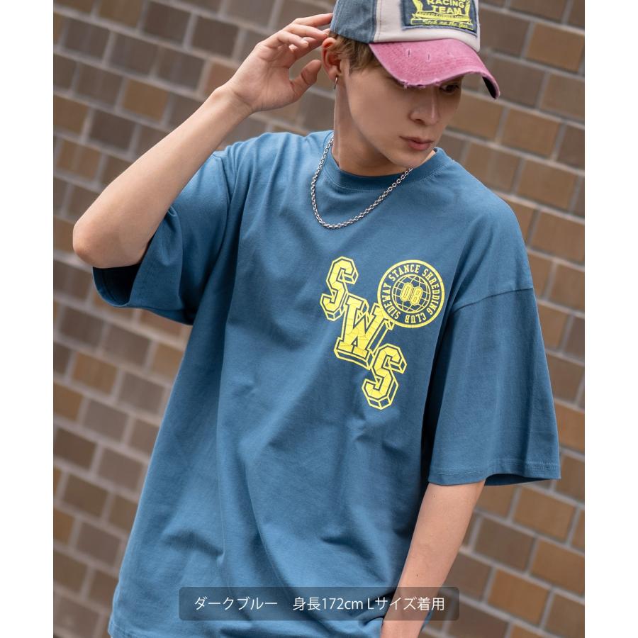 半袖Tシャツ メンズ SIDEWAY STANCE サイドウェイスタンス クラックプリント カレッジロゴ カットソーアメカジ カジュアル スケーター ストリート 古着 | improves | 16
