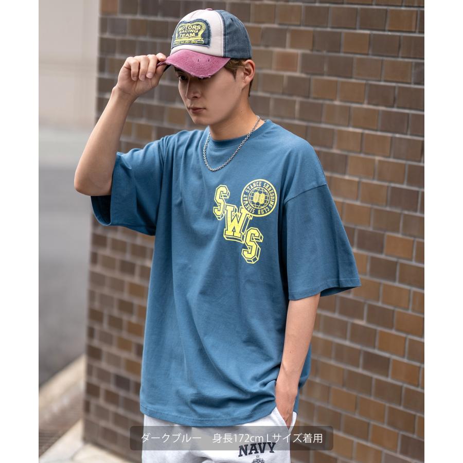 半袖Tシャツ メンズ SIDEWAY STANCE サイドウェイスタンス クラックプリント カレッジロゴ カットソーアメカジ カジュアル スケーター ストリート 古着 | improves | 17