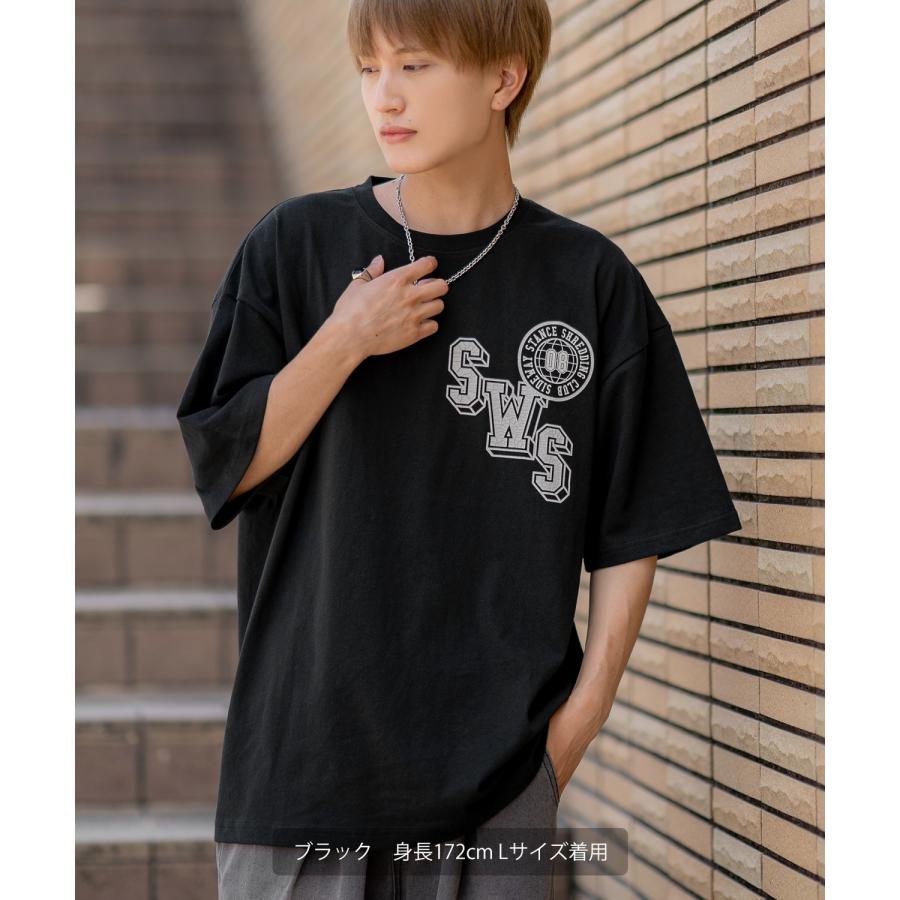 半袖Tシャツ メンズ SIDEWAY STANCE サイドウェイスタンス クラックプリント カレッジロゴ カットソーアメカジ カジュアル スケーター ストリート 古着 | improves | 05