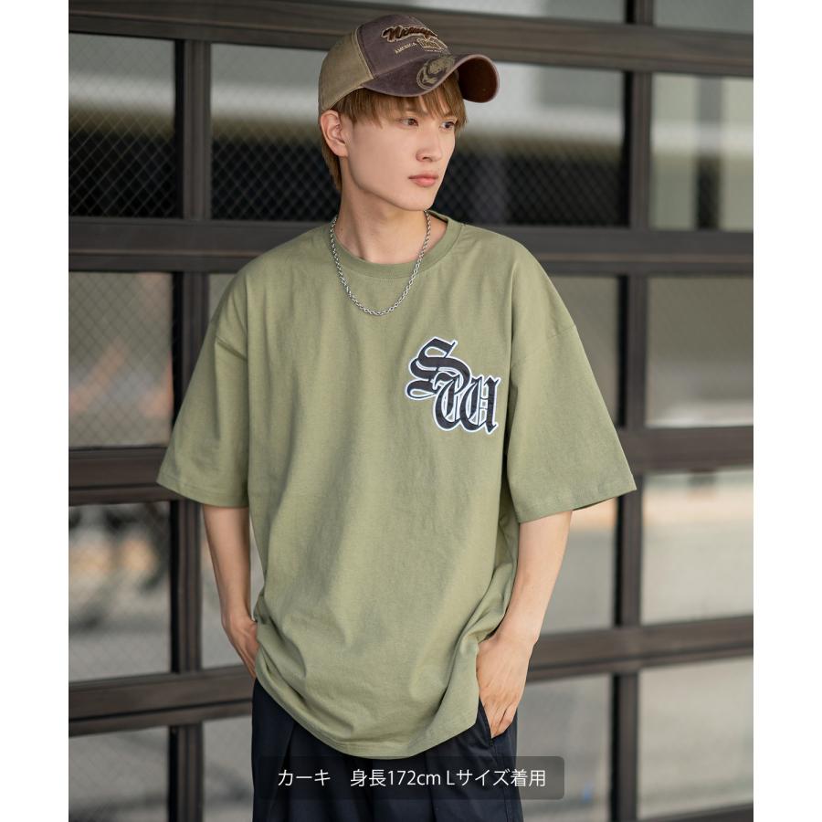 半袖Tシャツ メンズ SIDEWAY STANCE サイドウェイスタンス ワッペン刺しゅう ブラックレター カットソー アメカジ カジュアル スケーター ストリート 古着 | improves | 17