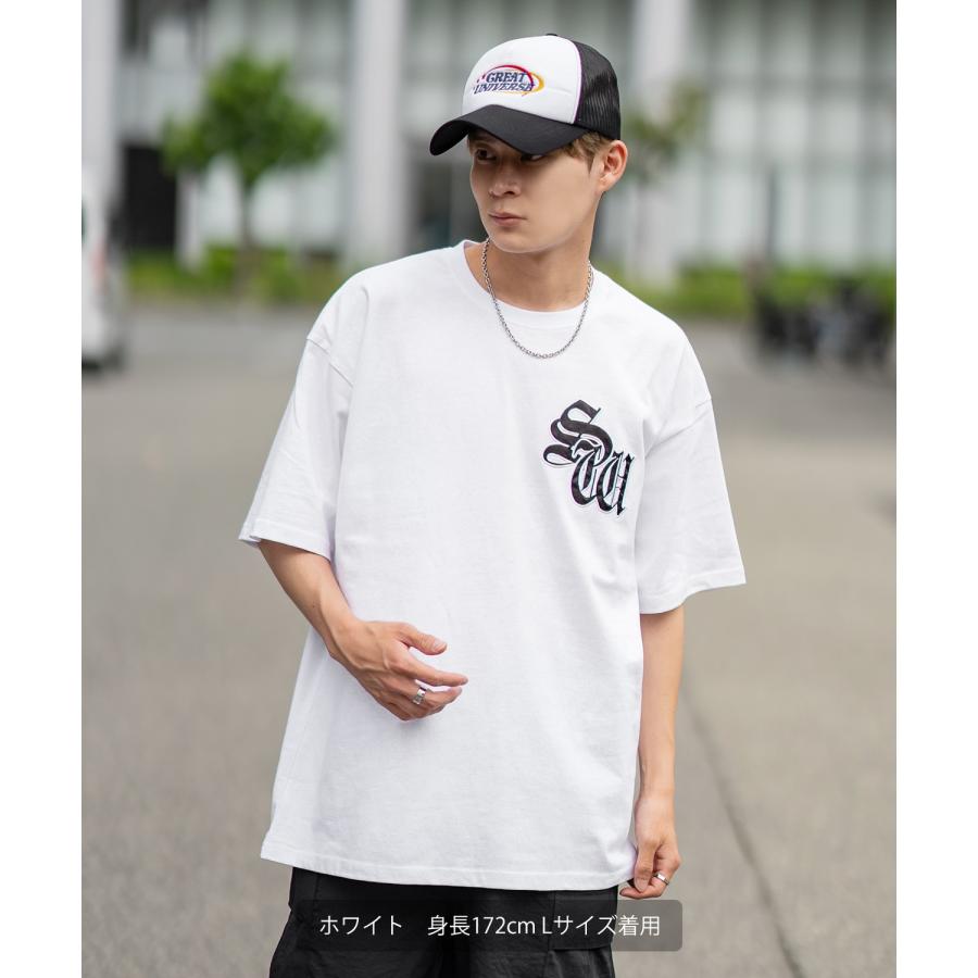 半袖Tシャツ メンズ SIDEWAY STANCE サイドウェイスタンス ワッペン刺しゅう ブラックレター カットソー アメカジ カジュアル スケーター ストリート 古着 | improves | 05