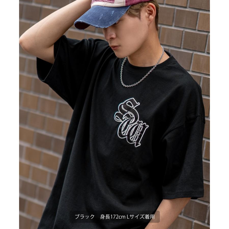 半袖Tシャツ メンズ SIDEWAY STANCE サイドウェイスタンス ワッペン刺しゅう ブラックレター カットソー アメカジ カジュアル スケーター ストリート 古着 | improves | 08