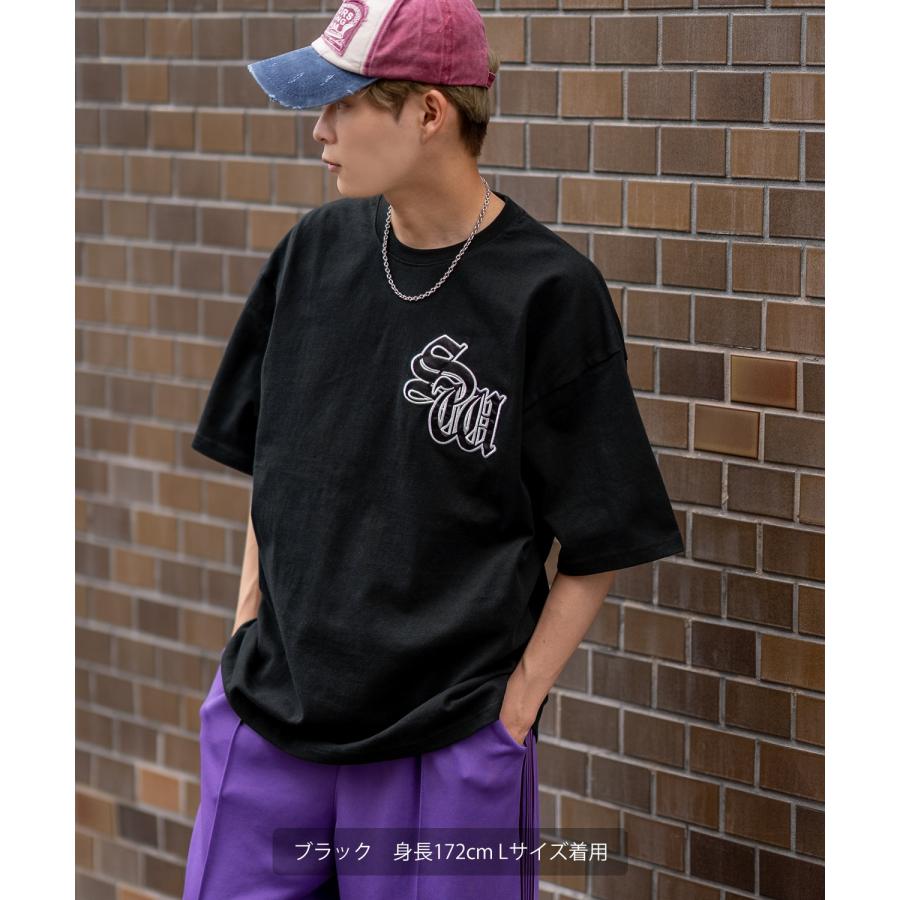 半袖Tシャツ メンズ SIDEWAY STANCE サイドウェイスタンス ワッペン刺しゅう ブラックレター カットソー アメカジ カジュアル スケーター ストリート 古着 | improves | 09