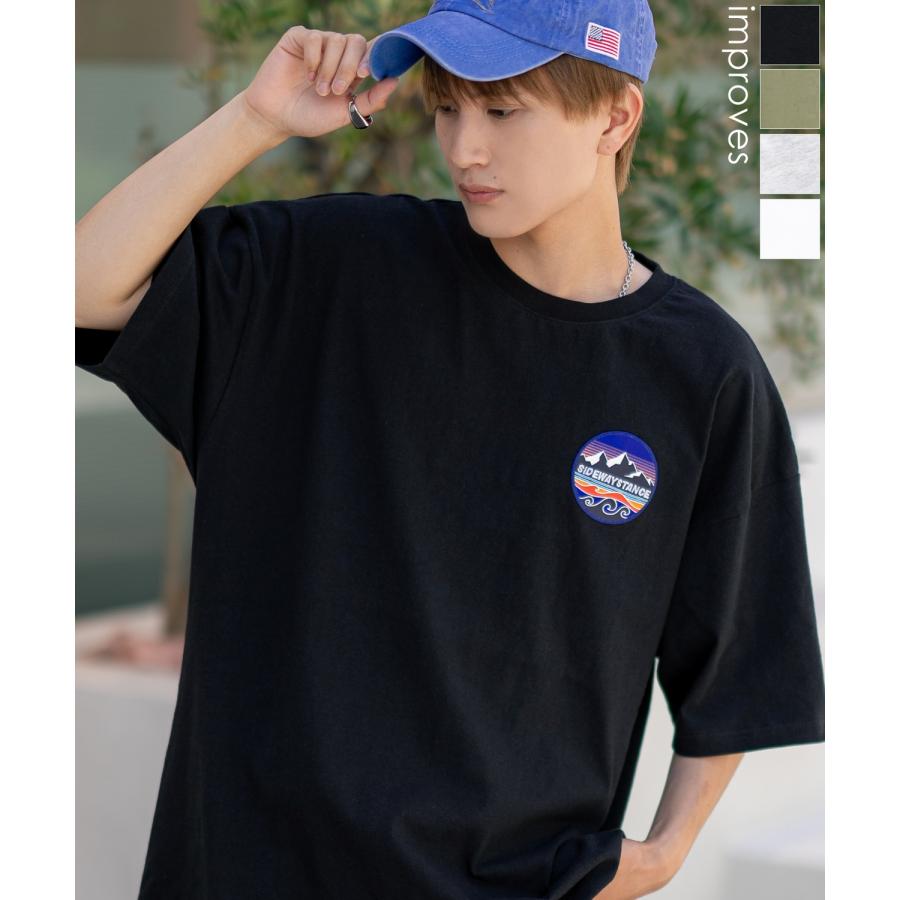 半袖Tシャツ メンズ SIDEWAY STANCE サイドウェイスタンス オリジナル マウントワッペン 刺しゅう カットソー アメカジ ストリート サーフ アウトドア | improves